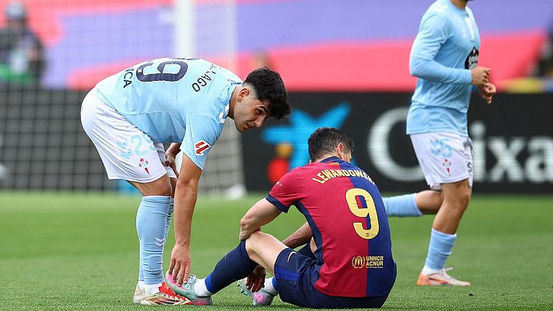 Lewandowski sufre una lesión en el semitendinoso del muslo izquierdo y el Barça no da plazos sobre su vuelta