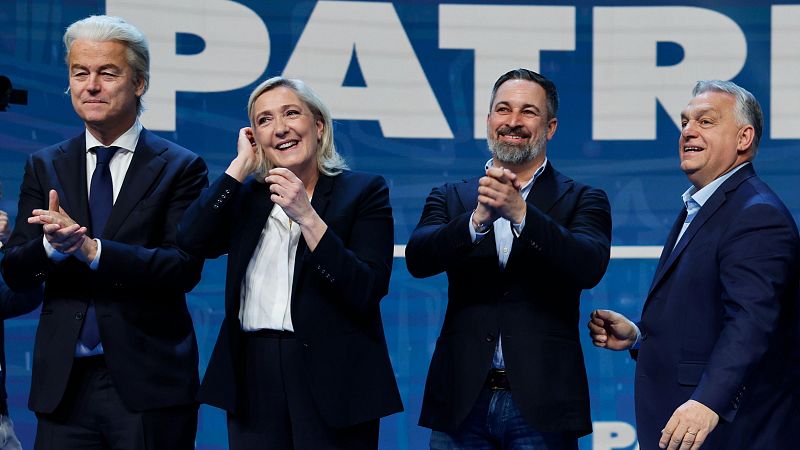 Le Pen, Orbán, Salvini y Abascal denuncian en un mitin que la UE es un "imperio" que "ha traicionado sus raíces"
