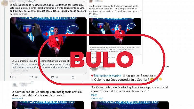 La robot Sophia no ha intervenido en el recuento electoral en Madrid